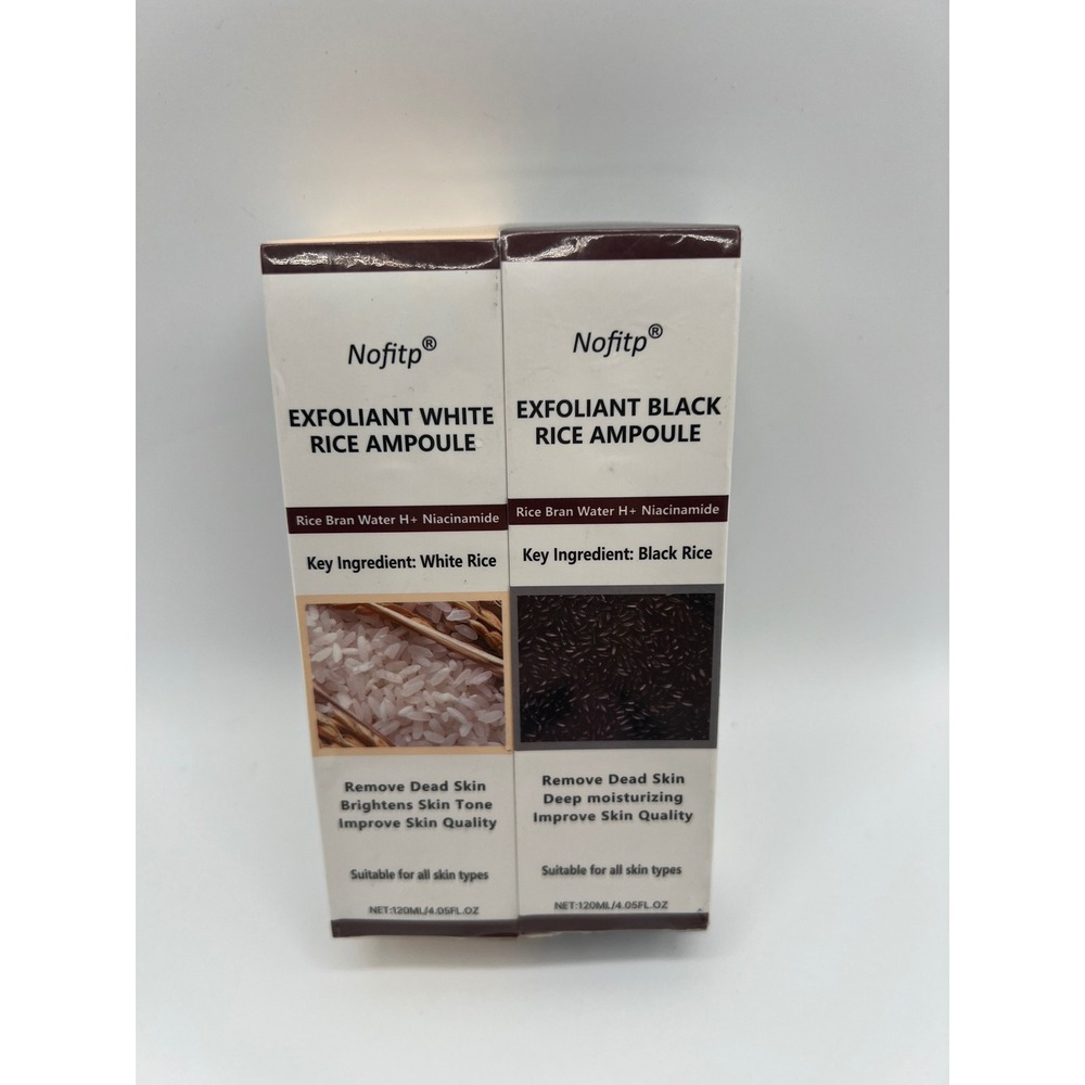 Nofitp Exfoliant White & Black Rice Ampoule Set 120ml Each Niacinamide Skincare